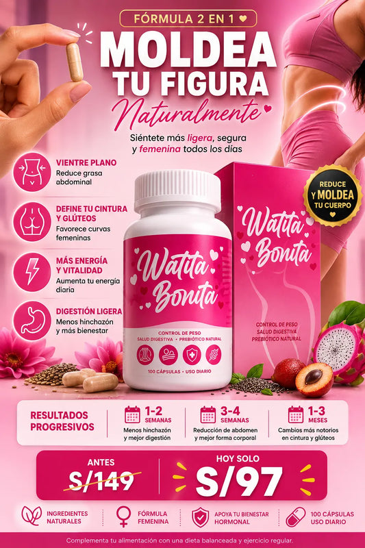 WATITA BONITA 💖| Reduce la hinchazón y vuelve a sentirte segura con tu cuerpo| 100 Capsulas